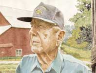 Painting by Eddie Flotte: Mr Kuerner Watching The Sky