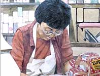 Painting by Eddie Flotte: Mrs Horiuchi