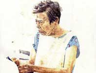 Painting by Eddie Flotte: Mrs Kitada