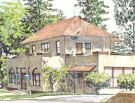 Painting by Eddie Flotte: Offices at Paia Mill