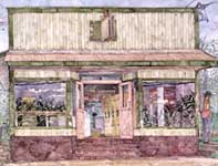 Painting by Eddie Flotte: Paia Wash House