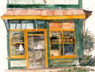 Painting by Eddie Flotte: Papaya Gardens