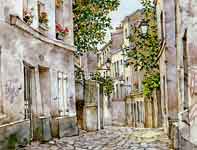 Painting by Eddie Flotte: Paris Alley