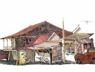 Painting by Eddie Flotte: Patch Worked Tin