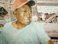 Painting by Eddie Flotte: Portrait of Mister Brown