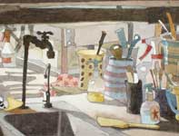 Painting by Eddie Flotte: Pottery Faucet