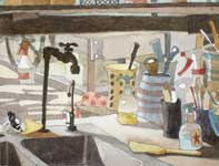 Painting by Eddie Flotte: Pottery Room Sink