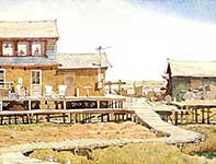 Painting by Eddie Flotte: Raising Beeler