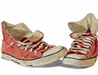 Painting by Eddie Flotte: Red High Tops