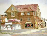 Painting by Eddie Flotte: Ridge Avenue Pigeons