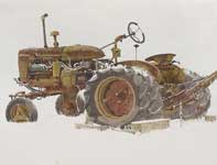 Painting by Eddie Flotte: Rusty Tractor