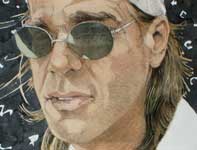 Painting by Eddie Flotte: Self Portrait in a Vest