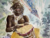 Painting by Eddie Flotte: Send in the Red, White, and Blue