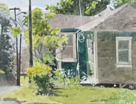 Painting by Eddie Flotte: Sherman's Yard
