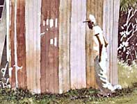 Painting by Eddie Flotte: Shuffling Home Detail