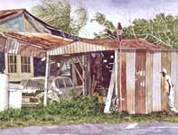 Painting by Eddie Flotte: Shuffling Home