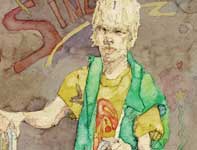 Painting by Eddie Flotte: Sindu on His Bike