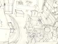 Painting by Eddie Flotte: Smell the Cocoa Sketch