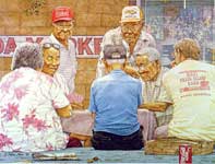 Painting by Eddie Flotte: Some Kine Fish