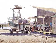 Painting by Eddie Flotte: Somers Point Boat Yard