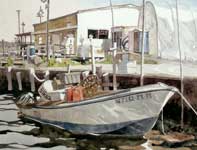 Painting by Eddie Flotte: Somers Point Minnow Boat