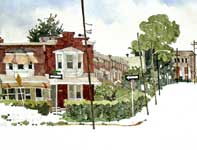 Painting by Eddie Flotte: Spring Garden and Orange