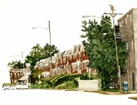 Painting by Eddie Flotte: Spring Garden Street Ambler