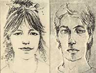 Painting by Eddie Flotte: Street Corner Portraits