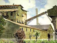 Painting by Eddie Flotte: Sugar Mill Elevator