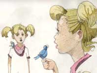 Painting by Eddie Flotte: The Girl with the Golden High Tops
