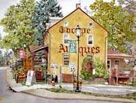 Painting by Eddie Flotte: Thorpe Antiques Skippack, PA