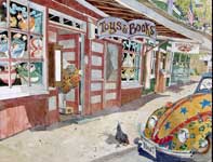 Painting by Eddie Flotte: Toys and Book