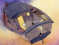 Painting by Eddie Flotte: Twilight Boat