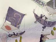 Painting by Eddie Flotte: Union 1 Flyers