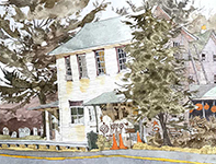 Painting by Eddie Flotte: Witches in Scullville