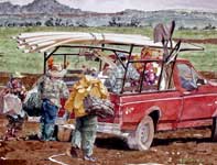 Painting by Eddie Flotte: Work Truck in Spreckelsville