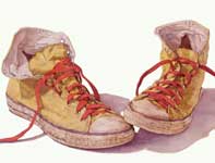 Painting by Eddie Flotte: Yellow High Tops